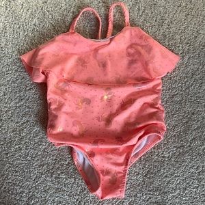 Kids Pink Unicorn Bathing Suit Size 5